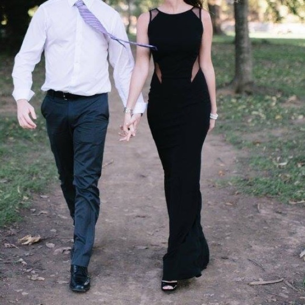 Gorgeous Open Back Black Prom/Formal Dress